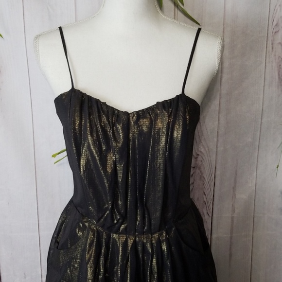 W118 Walter Baker sz M Gold Black Dress Cocktail - Picture 2 of 7